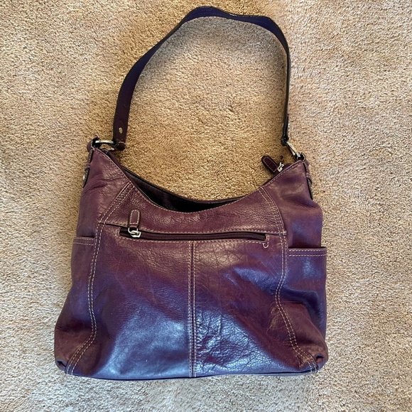 Terra Purple Genuine Leather Shoulder Purse - Picture 2 of 10
